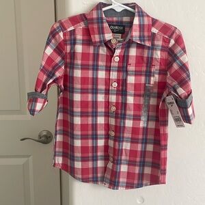 Oshkosh B’gosh toddler plaid button up shirt
